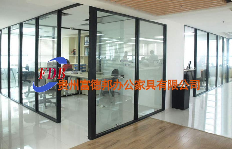 日字型双玻百叶办公隔断